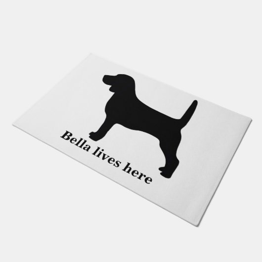 Personalisierter Beagle Fußmatte (Schrägansicht)