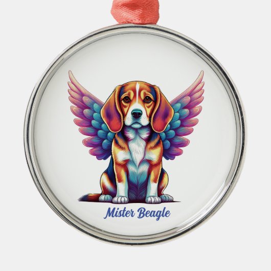 Personalisierter Beagle Gedenkstätte Akryllische H Ornament Aus Metall (Vorne)