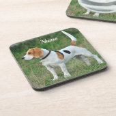 Personalisierter Beagle Hound Hund Getränkeuntersetzer (Linke Seite)