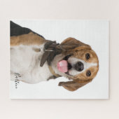 Personalisierter Beagle Hund Foto Jigsaw Puzzle (Horizontal)