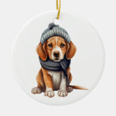 Personalisierter Beagle Hunde Kunst Keramik Ornament (Vorne)