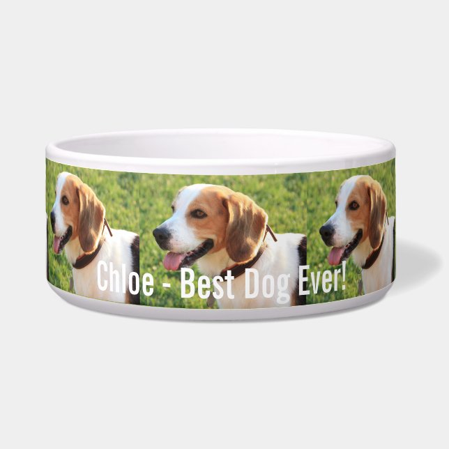 Personalisierter Beagle-HundeFoto-und Hundename Napf (Vorderseite)