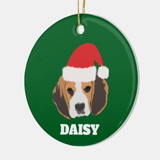 Personalisierter Beagle Keramik Ornament (Links)