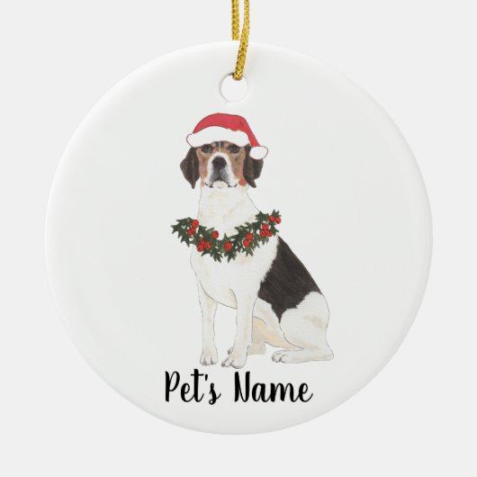Personalisierter Beagle Keramik Ornament (Vorne)