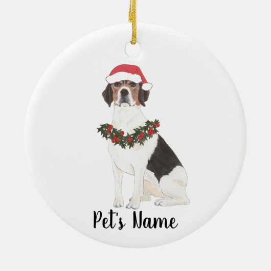 Personalisierter Beagle Keramik Ornament (Hinten)