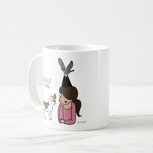 Personalisierter Beagle Mama-Kaffee-Tasse Kaffeetasse (Vorderseite Links)