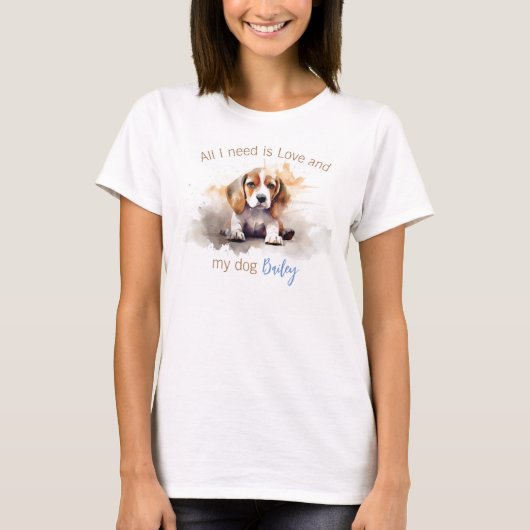 Personalisierter Beagle T - Shirt (Vorderseite)