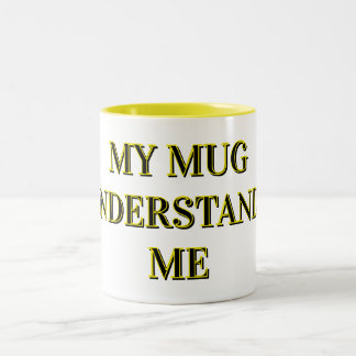 „Personalisierter Becher, der dich versteht“ Zweifarbige Tasse