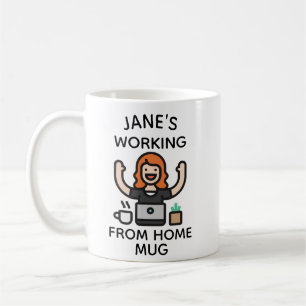 Personalisierter Becher für die Arbeit von Zuhause Kaffeetasse