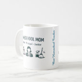 Personalisierter Becher für Homeschool-Mütter Kaffeetasse (Vorderseite Links)