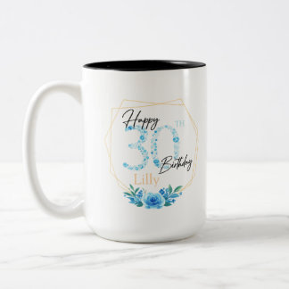 Personalisierter Becher Geburtstagsgeschenk für Si Zweifarbige Tasse