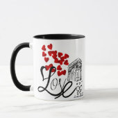 Personalisierter Becher Liebe und Monument Tasse (Links)