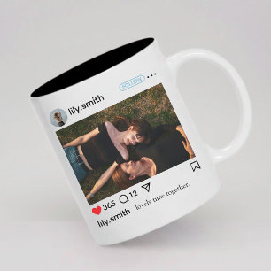 Personalisierter Becher mit Foto-Geschenk für Freu Zweifarbige Tasse