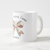 Personalisierter Becher mit Karo-Patchwork  Jumbo-Tasse (Vorderseite Rechts)