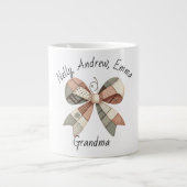 Personalisierter Becher mit Karo-Patchwork  Jumbo-Tasse (Vorderseite)