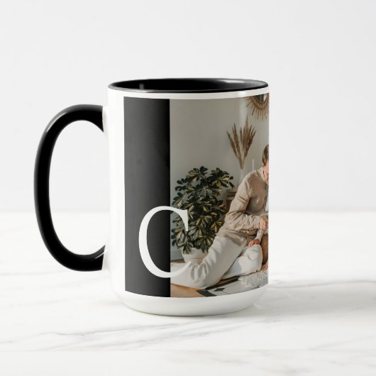 Personalisierter Becher mit Monogramm und Familien Tasse (Links)