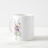 Personalisierter Becher mit Veilchen, der persönli Kaffeetasse (Vorderseite Links)