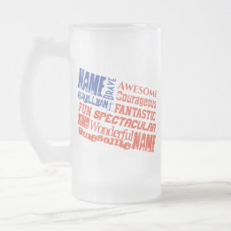 Personalisierter Becher Name(n) Wörter USA-Flagge Mattglas Bierglas