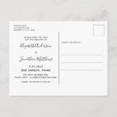 Personalisierter Begleiter Foto Hochzeit speichern Ankündigungspostkarte (Rückseite)