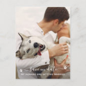 Personalisierter Begleiter Foto Hochzeit speichern Ankündigungspostkarte (Vorderseite)