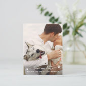 Personalisierter Begleiter Foto Hochzeit speichern Ankündigungspostkarte (Stehend Vorderseite)