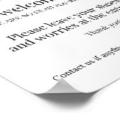 Personalisierter Begrüßungsgast Airbnb-Zeichen Poster (Ecke)