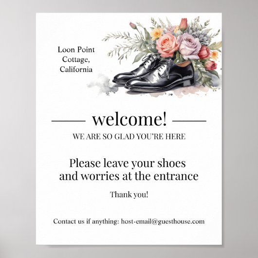 Personalisierter Begrüßungsgast Airbnb-Zeichen Poster (Vorne)