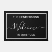 Personalisierter Begrüßungsschwarz Fußmatte (Vorderseite)