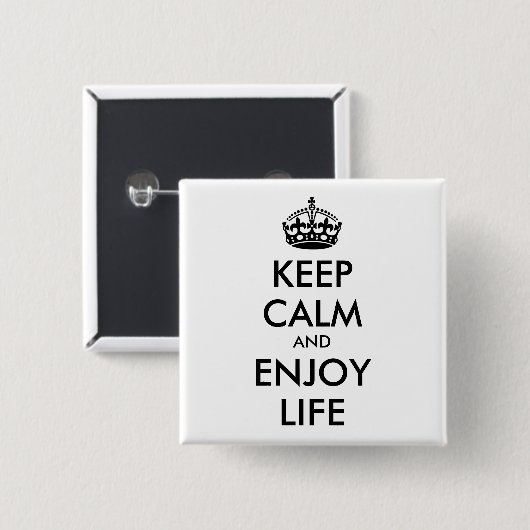 Personalisierter BEHALT CALM UND GENIESSEN DAS LEB Button (Vorne & Hinten)