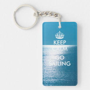 Personalisierter BEHALT CALM und GO SEGELN Schlüsselanhänger