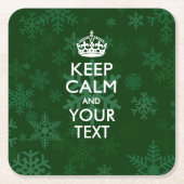Personalisierter BEHALT CALM UND Ihr Text für Schn Rechteckiger Pappuntersetzer (Vorderseite)