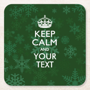 Personalisierter BEHALT CALM UND Ihr Text für Schn Rechteckiger Pappuntersetzer