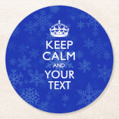 Personalisierter BEHALT CALM UND Ihr Text für Schn Runder Pappuntersetzer (Vorderseite)