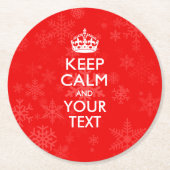 Personalisierter BEHALT CALM und Ihre auf Rot Runder Pappuntersetzer (Vorderseite)