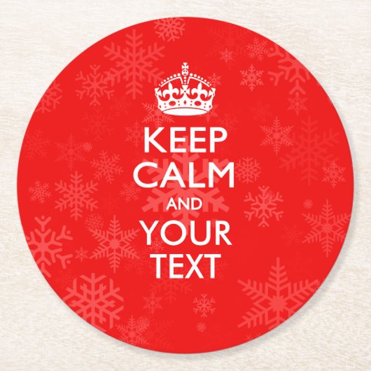 Personalisierter BEHALT CALM und Ihre auf Rot Runder Pappuntersetzer (Vorderseite)
