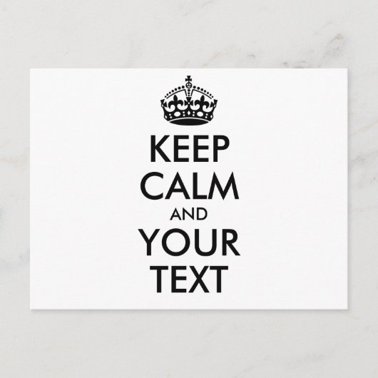 Personalisierter BEHALT CALM und IHRER TEXT - schw Postkarte (Vorderseite)