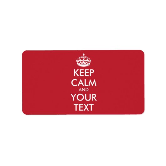 Personalisierter BEHALT CALM und IHRER TEXT - weiß Adressaufkleber (Vorne)