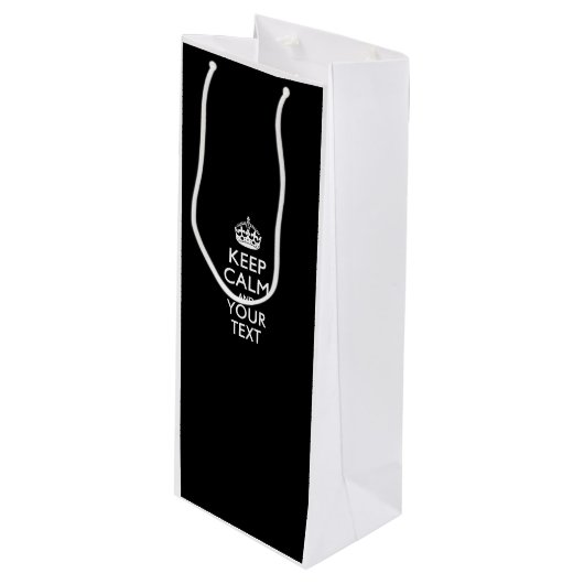 Personalisierter BEHALTEN CALM und Ihr kreativer T Geschenktüte Für Weinflaschen (Vorderseite Schrägansicht)
