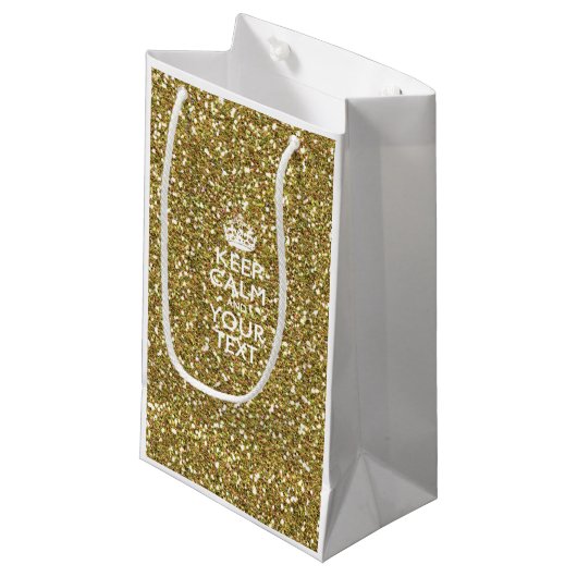 Personalisierter BEHALTEN CALM und Ihr kreativer T Kleine Geschenktüte (Vorderseite Schrägansicht)