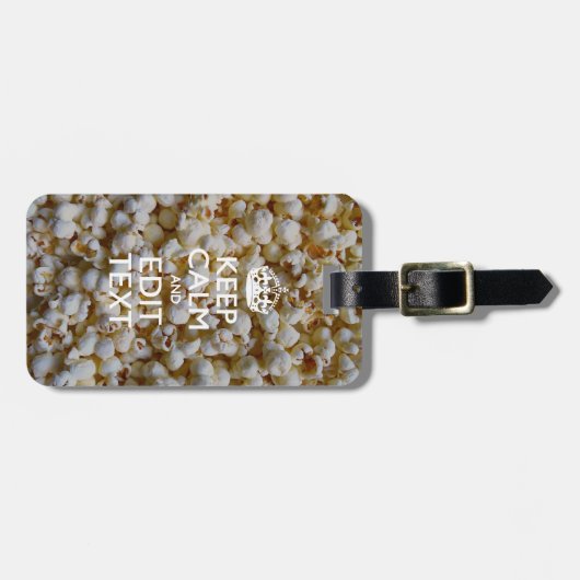 Personalisierter BEHALTEN CALM und Ihr Text auf Po Gepäckanhänger (Vorderseite horizontal)