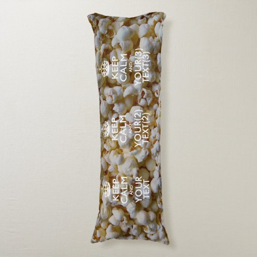 Personalisierter BEHALTEN CALM und Ihr Text für Po Seitenschläferkissen (Vorderseite Vertikal)