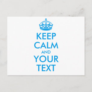 Personalisierter BEHALTEN CALM und IHRER TEXT - bl Postkarte