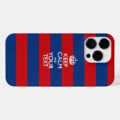 Personalisierter BEHALTEN CALM und Text auf Streif iPhone Hülle (Rückseite (Horizontal))