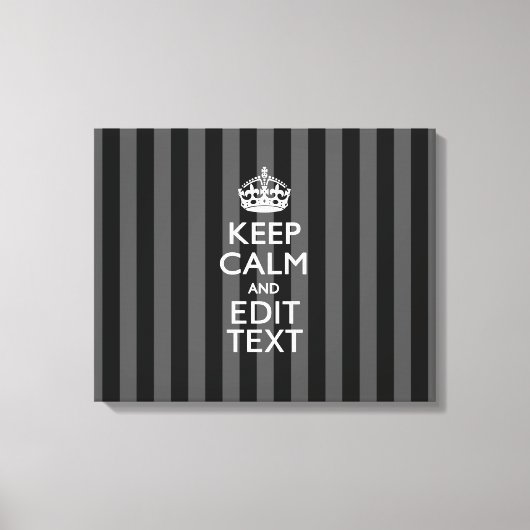 Personalisierter BEHALTEN CALM und Text auf Streif Leinwanddruck (Vorderseite)