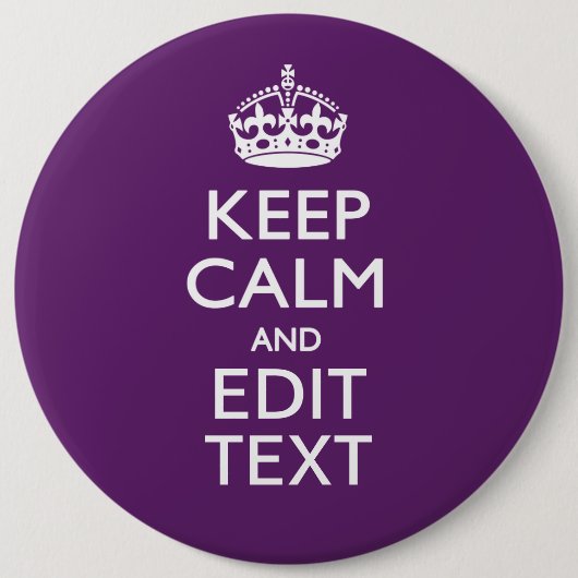 Personalisierter BEHALTEN KALM UND Ihr Text auf Li Button (Vorderseite)