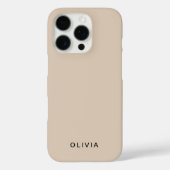 "Personalisierter Beige iPhone Case mit individuel (Rückseite)