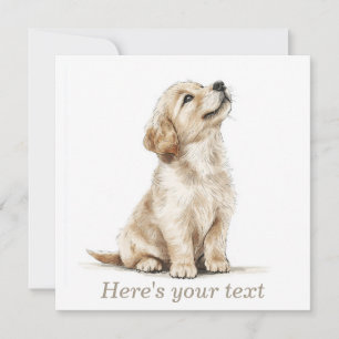 Personalisierter Beiger Golden Retriever Baby Feiertagskarte