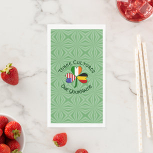 Personalisierter Belgien Irland USA Shamrock Serviette
