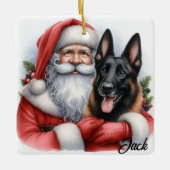 Personalisierter belgischer Malinois Hund mit dem  Keramikornament (Vorderseite)