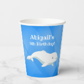 Personalisierter Beluga Whale Arktischer Ozean Geb Pappbecher (Rückseite)
